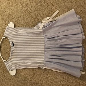 blue and white peplum tank